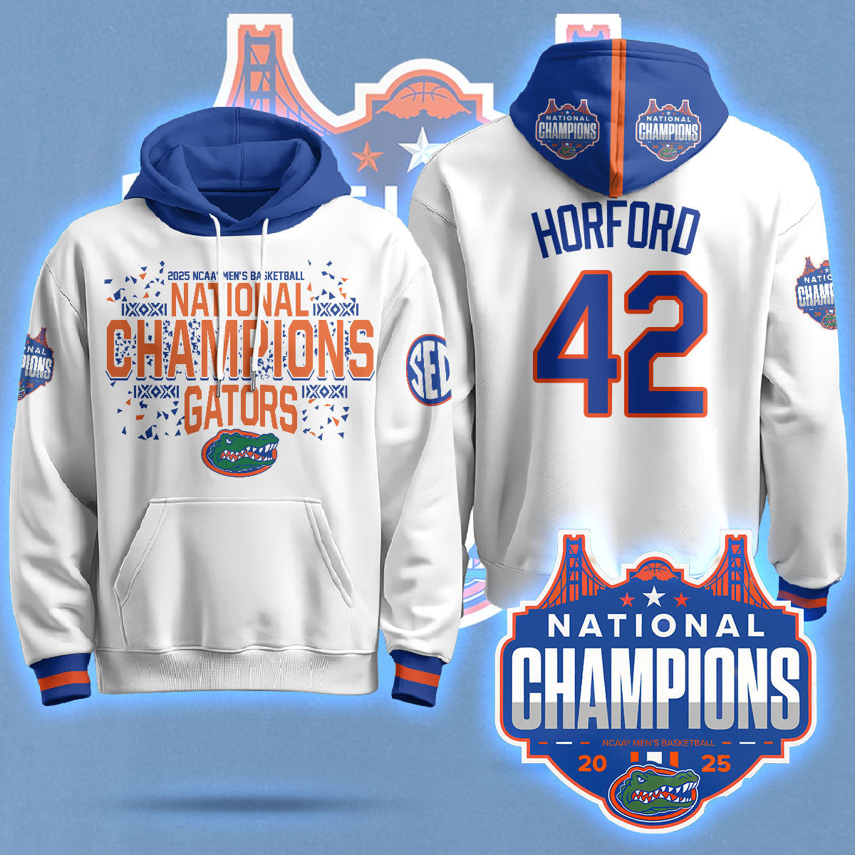 Florida Gators 2025 National Champions Basketball Hoodie N5 - Printed
