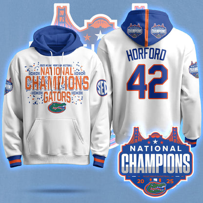 Florida Gators 2025 National Champions Basketball Hoodie N5 - Printed