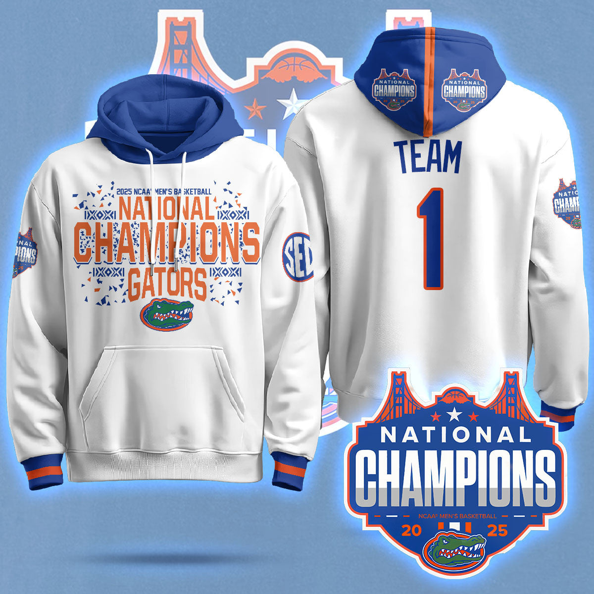 Florida Gators 2025 National Champions Basketball Hoodie N5 - Printed