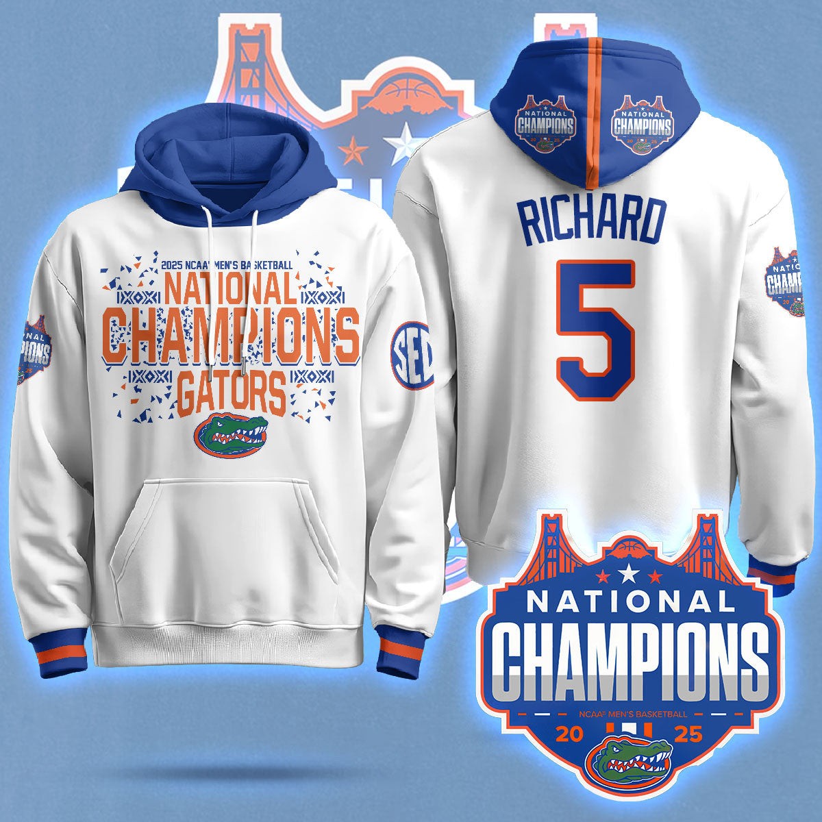 Florida Gators 2025 National Champions Basketball Hoodie N5 - Printed