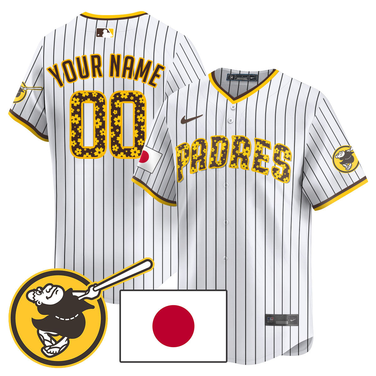 Custom Gender/Name San Diego Padres Japanese Heritage Jersey - All Stitched