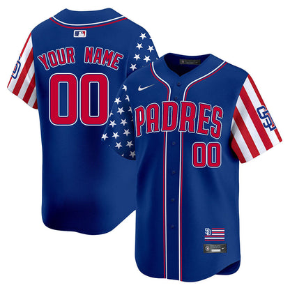 Custom Gender/Name San Diego Padres Independence Day Jersey - All Stitched
