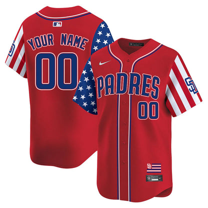 Custom Gender/Name San Diego Padres Independence Day Jersey - All Stitched