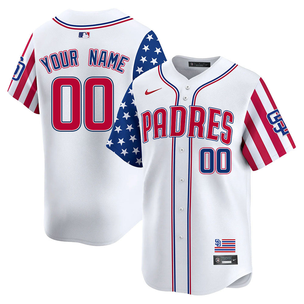 Custom Gender/Name San Diego Padres Independence Day Jersey - All Stitched