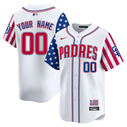Custom Gender/Name San Diego Padres Independence Day Jersey - All Stitched