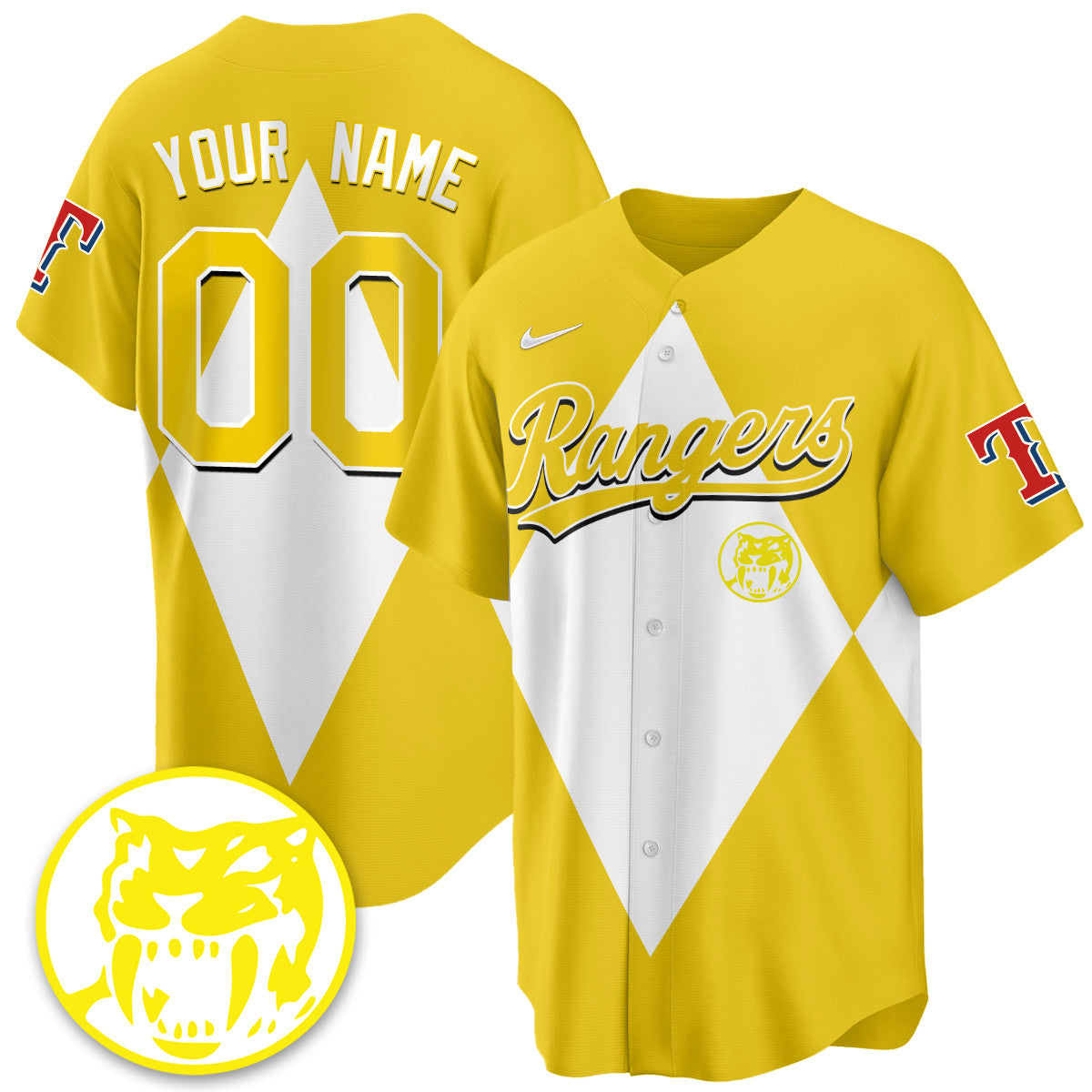 Custom Texas Rangers Power Rangers Limited Jersey - All Stitched