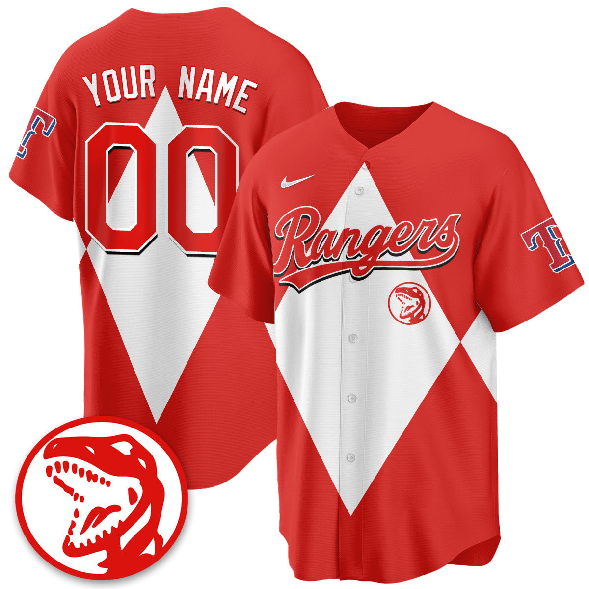 Custom Texas Rangers Power Rangers Limited Jersey - All Stitched