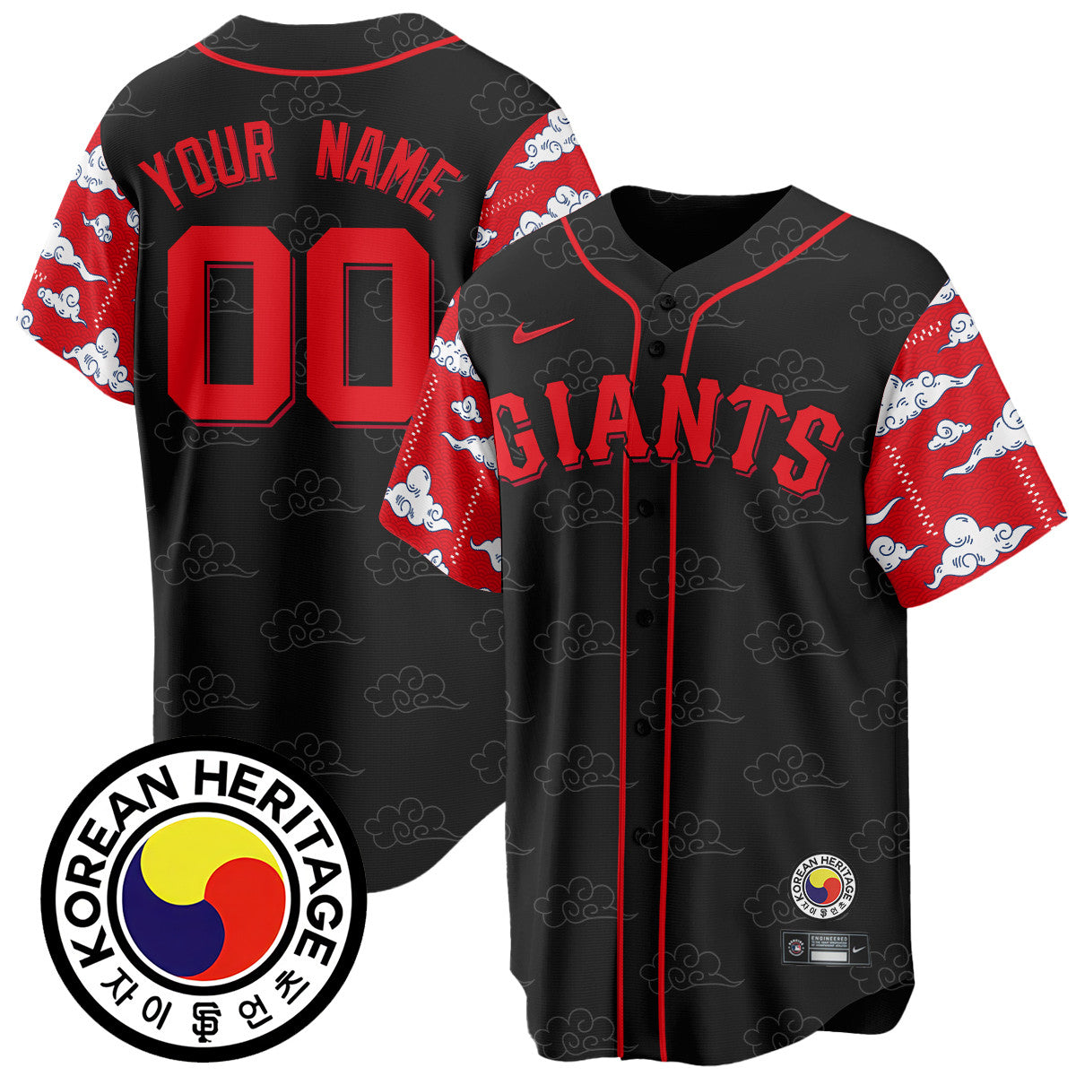 Custom Gender/Name San Francisco Giants Korean Heritage Jersey - All Stitched