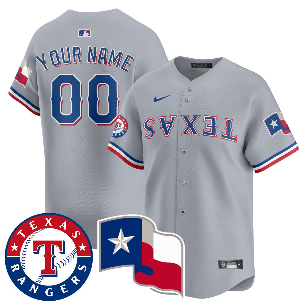 Custom Gender/Name Texas Rangers True Brvnd Limited Jersey - All Stitched
