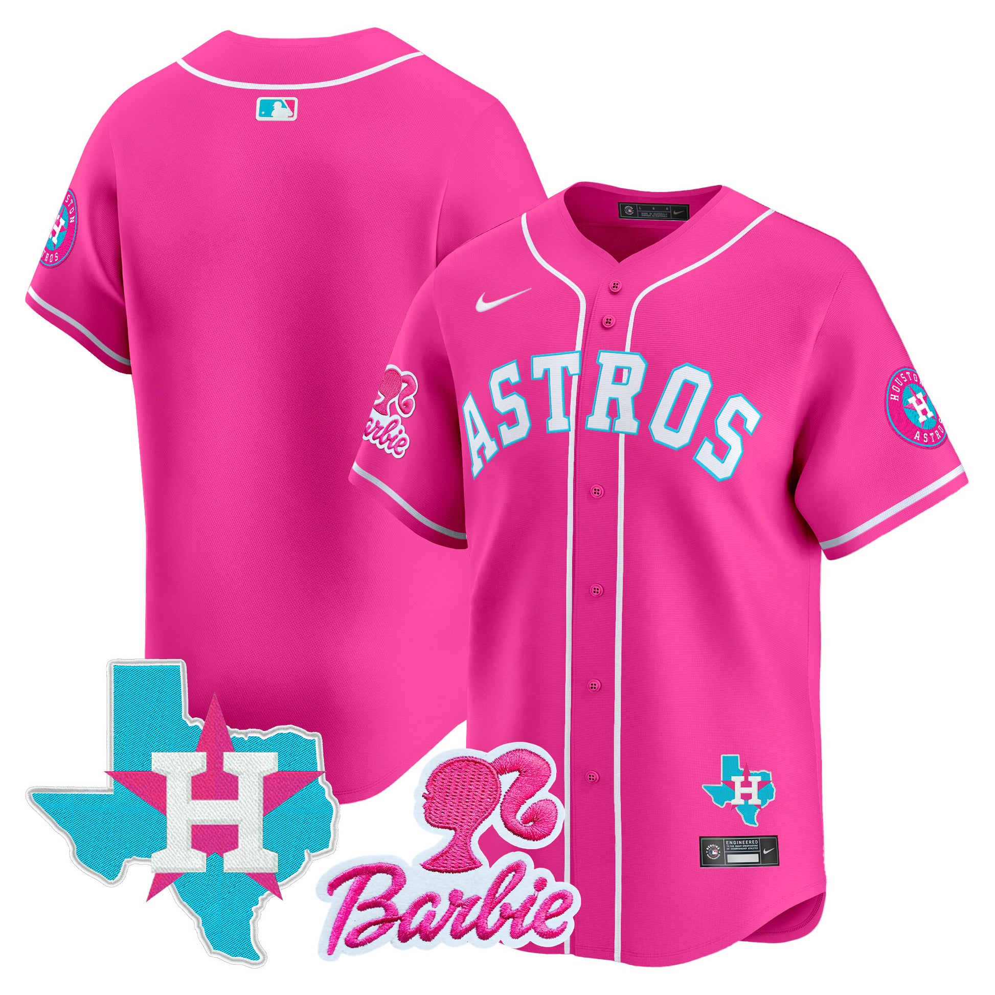Unisex Astros Barbie Patch Vapor Premier Limited Jersey - All Stitched