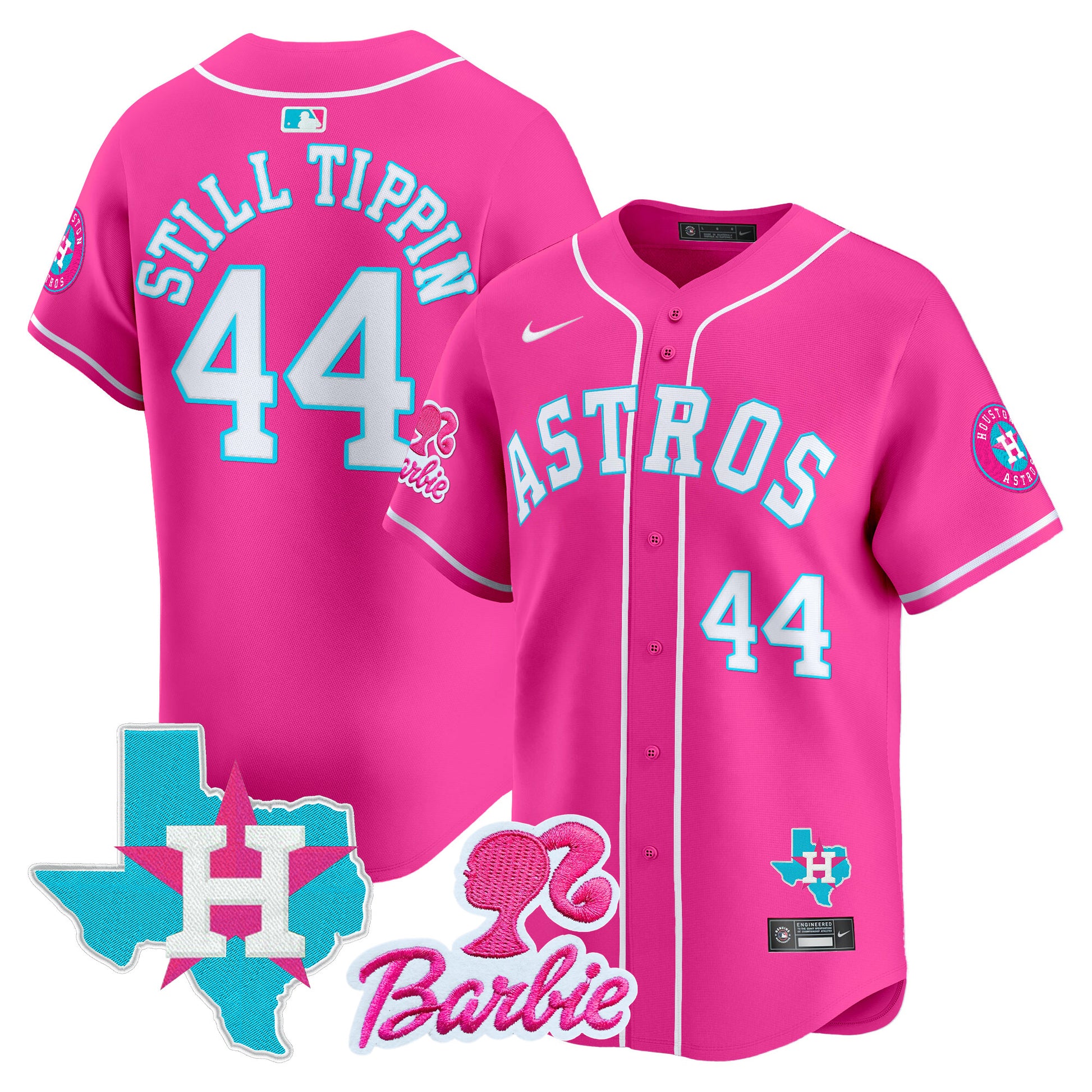 Unisex Astros Barbie Patch Vapor Premier Limited Jersey - All Stitched