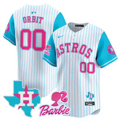 Unisex Astros Barbie Patch Vapor Premier Limited Jersey - All Stitched