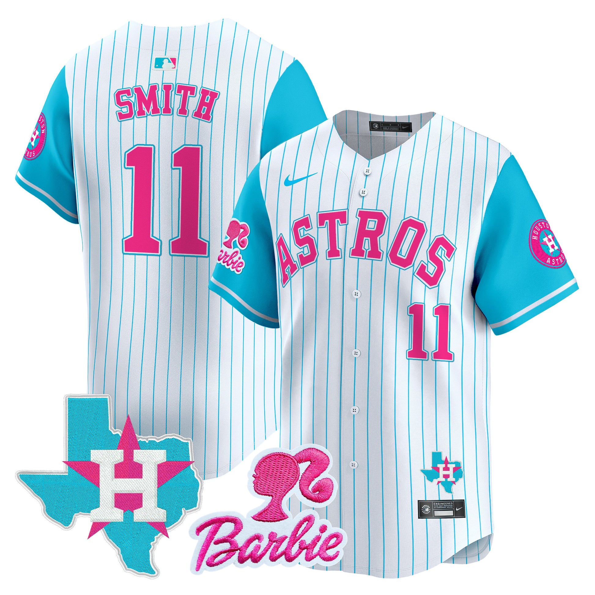 Unisex Astros Barbie Patch Vapor Premier Limited Jersey - All Stitched