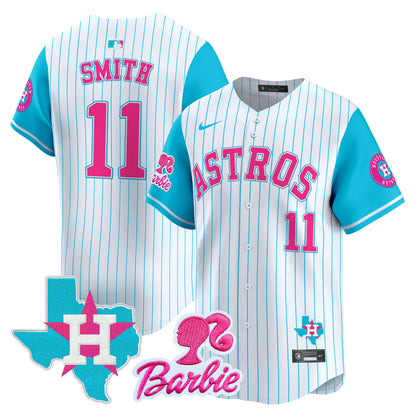 Unisex Astros Barbie Patch Vapor Premier Limited Jersey - All Stitched