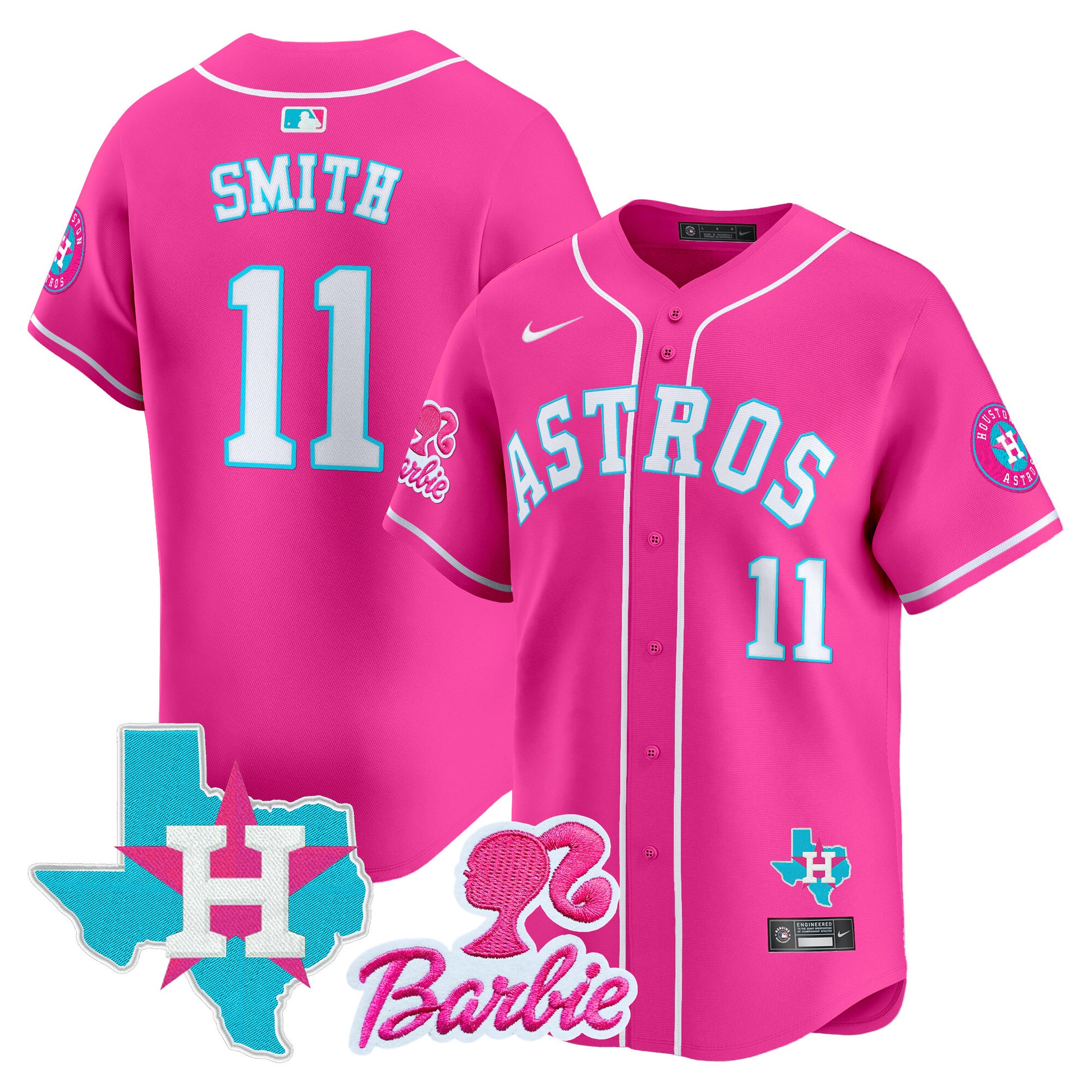 Unisex Astros Barbie Patch Vapor Premier Limited Jersey - All Stitched