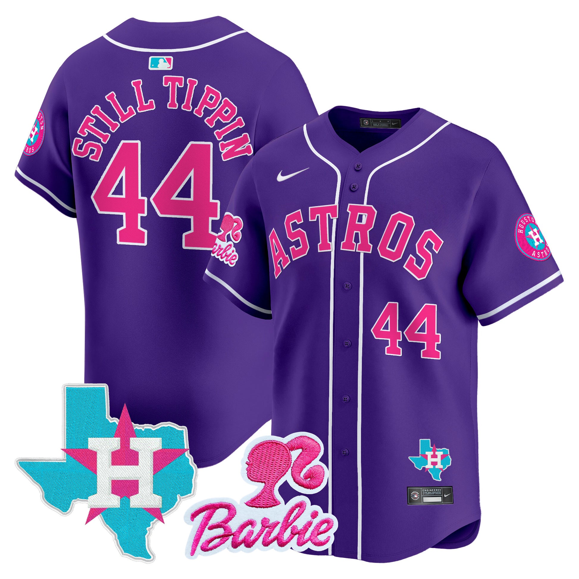 Unisex Astros Barbie Patch Vapor Premier Limited Jersey - All Stitched
