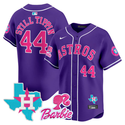 Unisex Astros Barbie Patch Vapor Premier Limited Jersey - All Stitched