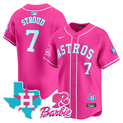 Unisex Astros Barbie Patch Vapor Premier Limited Jersey - All Stitched