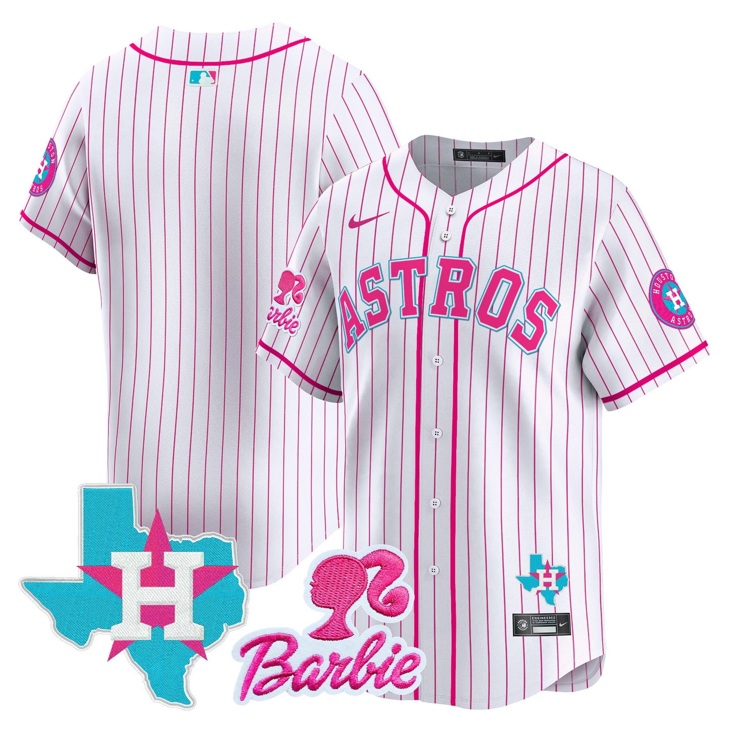 Unisex Astros Barbie Patch Vapor Premier Limited Jersey - All Stitched