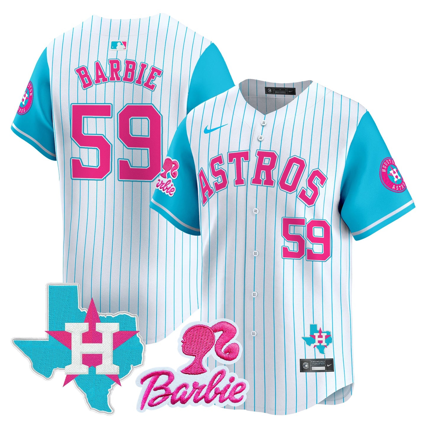 Unisex Astros Barbie Patch Vapor Premier Limited Jersey - All Stitched