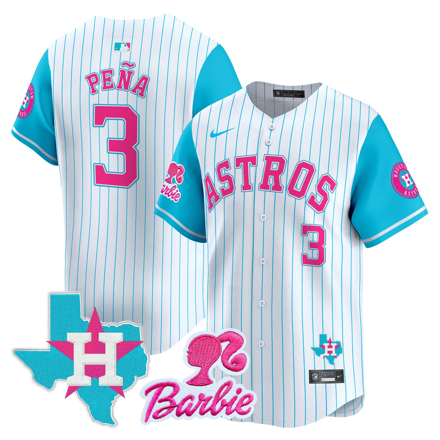 Unisex Astros Barbie Patch Vapor Premier Limited Jersey - All Stitched