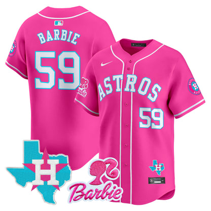 Unisex Astros Barbie Patch Vapor Premier Limited Jersey - All Stitched