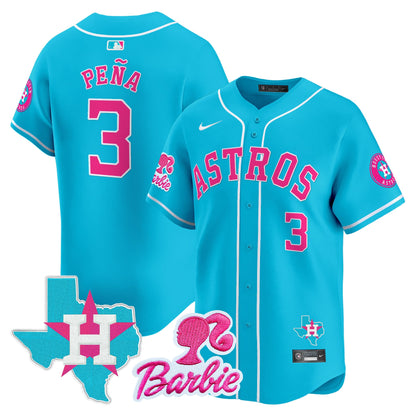 Unisex Astros Barbie Patch Vapor Premier Limited Jersey - All Stitched