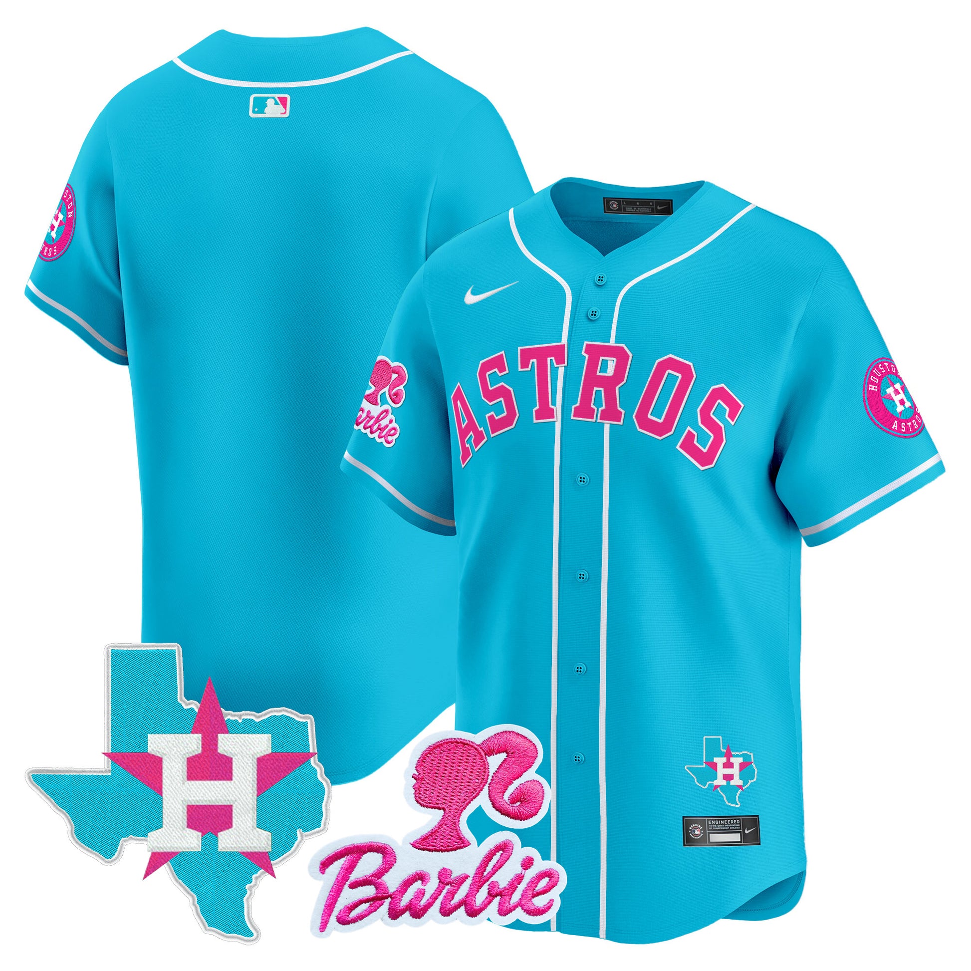 Unisex Astros Barbie Patch Vapor Premier Limited Jersey - All Stitched