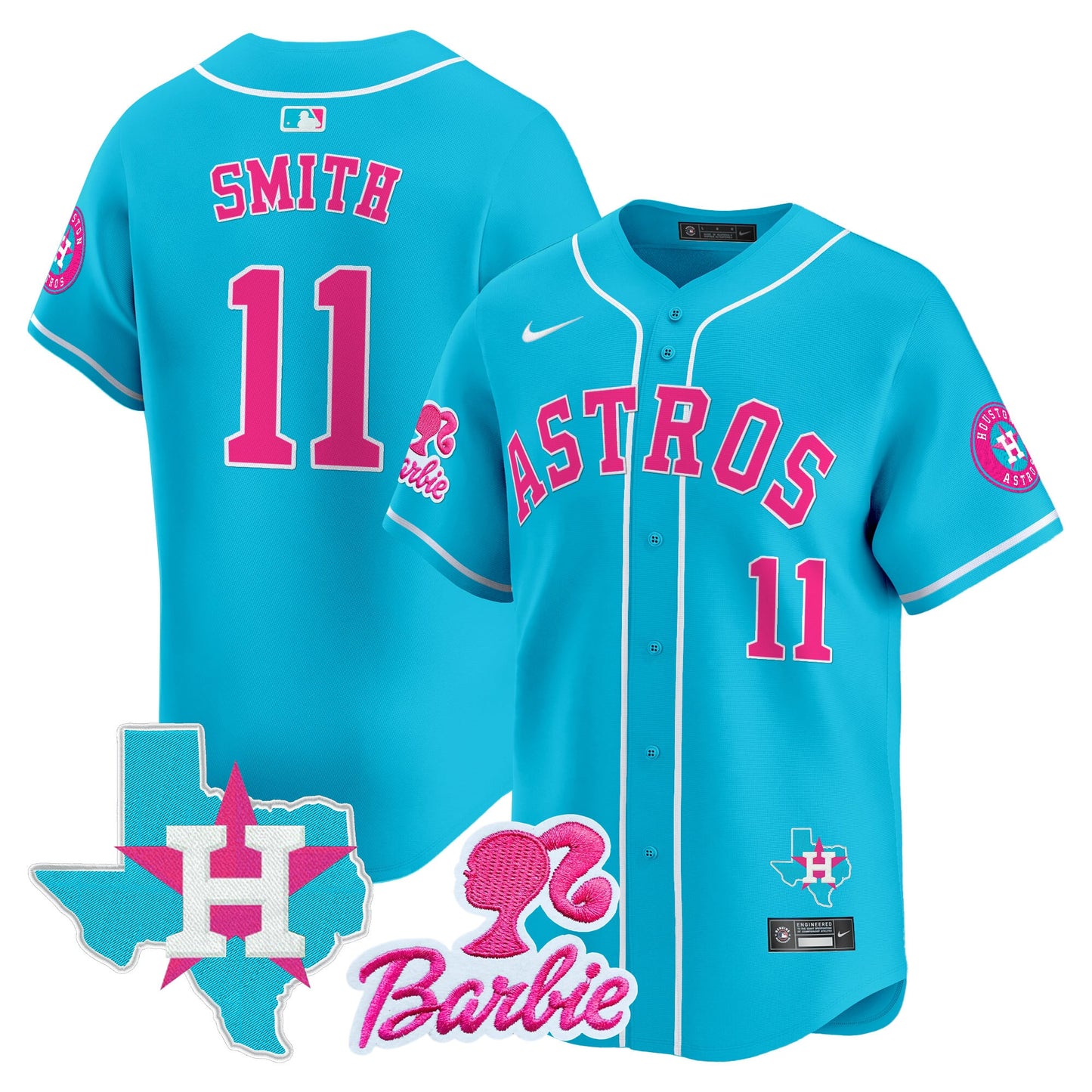 Unisex Astros Barbie Patch Vapor Premier Limited Jersey - All Stitched