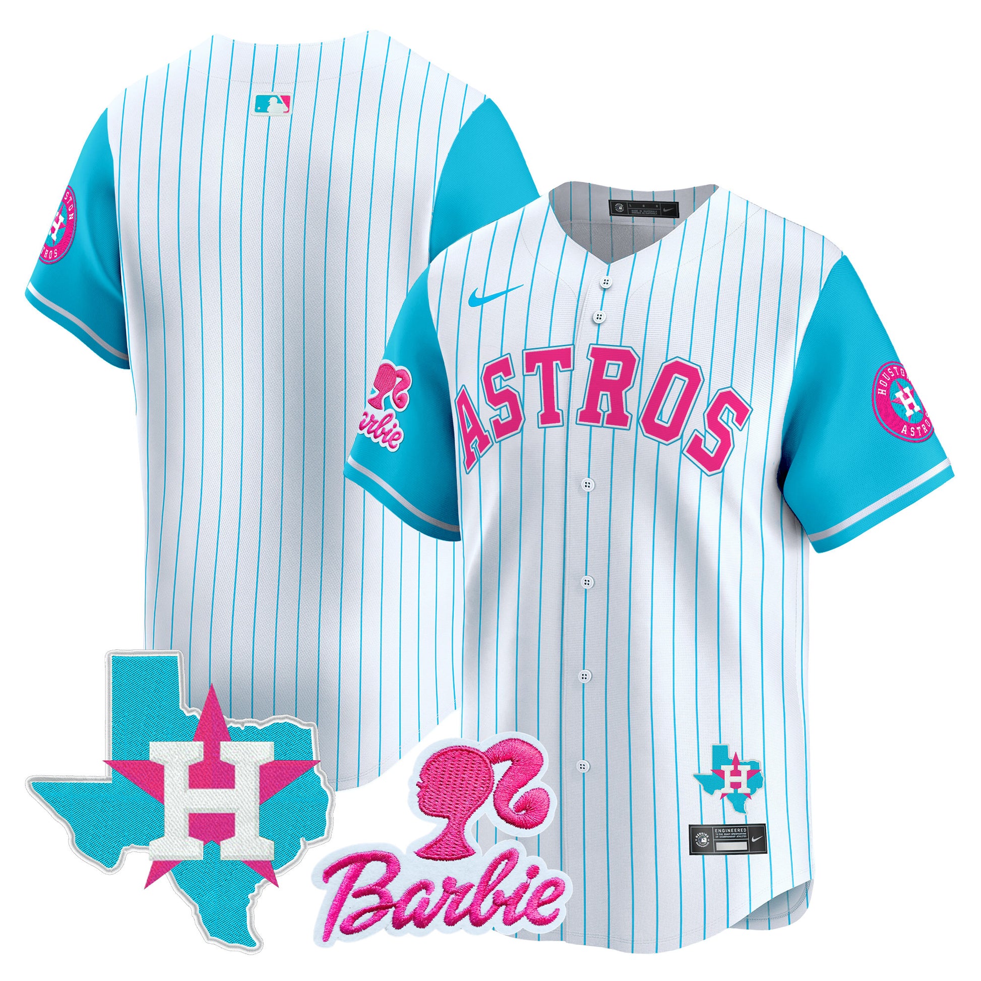 Unisex Astros Barbie Patch Vapor Premier Limited Jersey - All Stitched