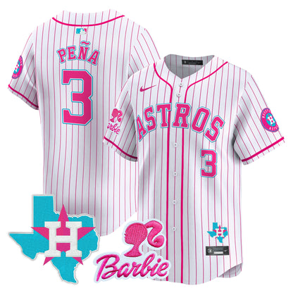 Unisex Astros Barbie Patch Vapor Premier Limited Jersey - All Stitched