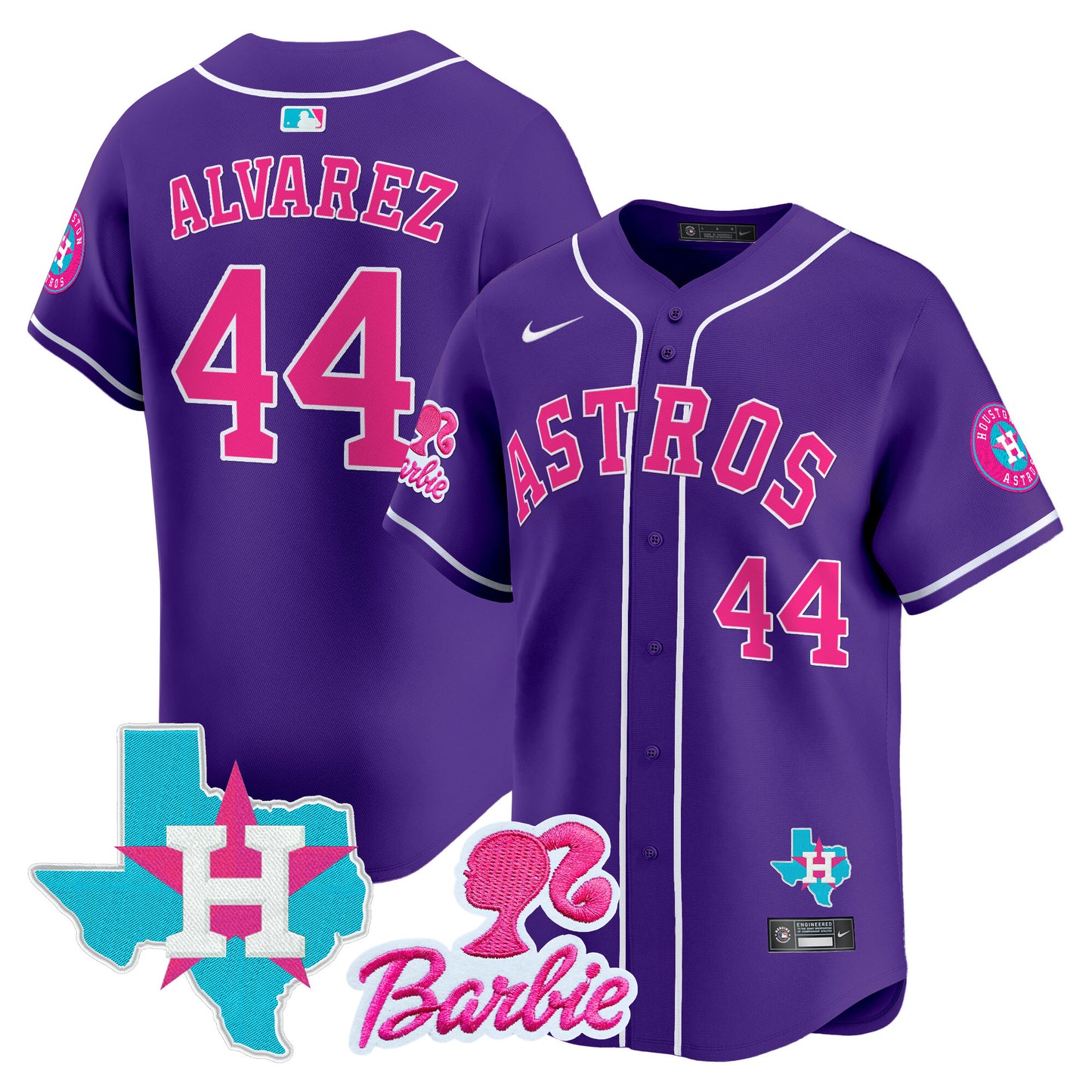 Unisex Astros Barbie Patch Vapor Premier Limited Jersey - All Stitched