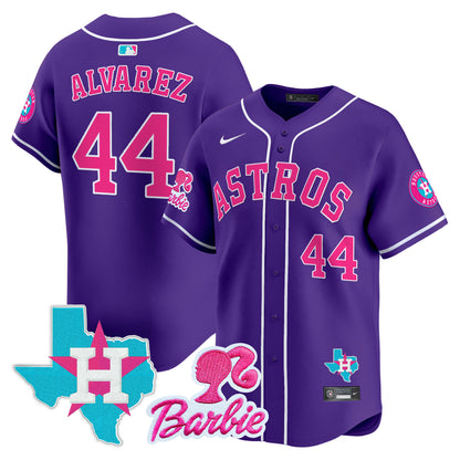Unisex Astros Barbie Patch Vapor Premier Limited Jersey - All Stitched