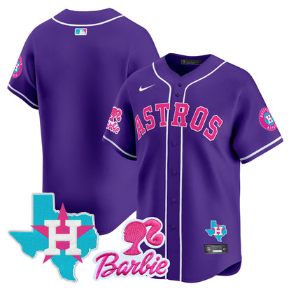 Unisex Astros Barbie Patch Vapor Premier Limited Jersey - All Stitched