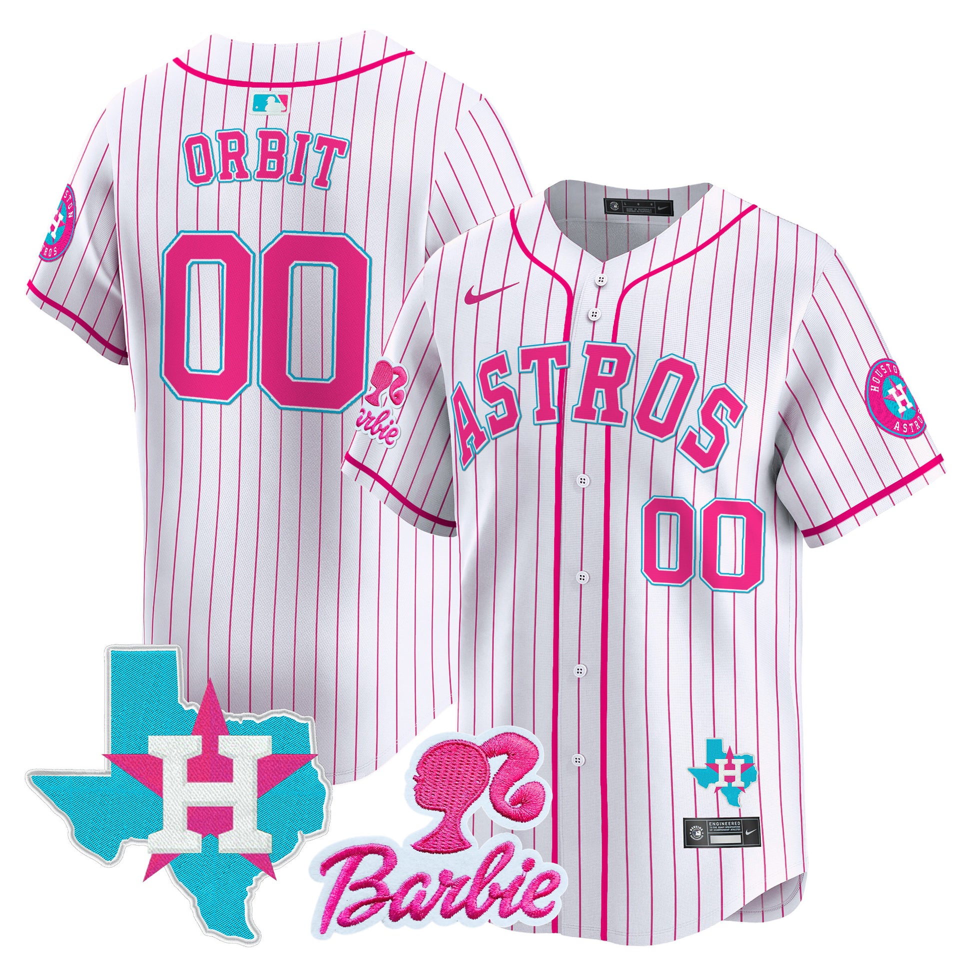 Unisex Astros Barbie Patch Vapor Premier Limited Jersey - All Stitched