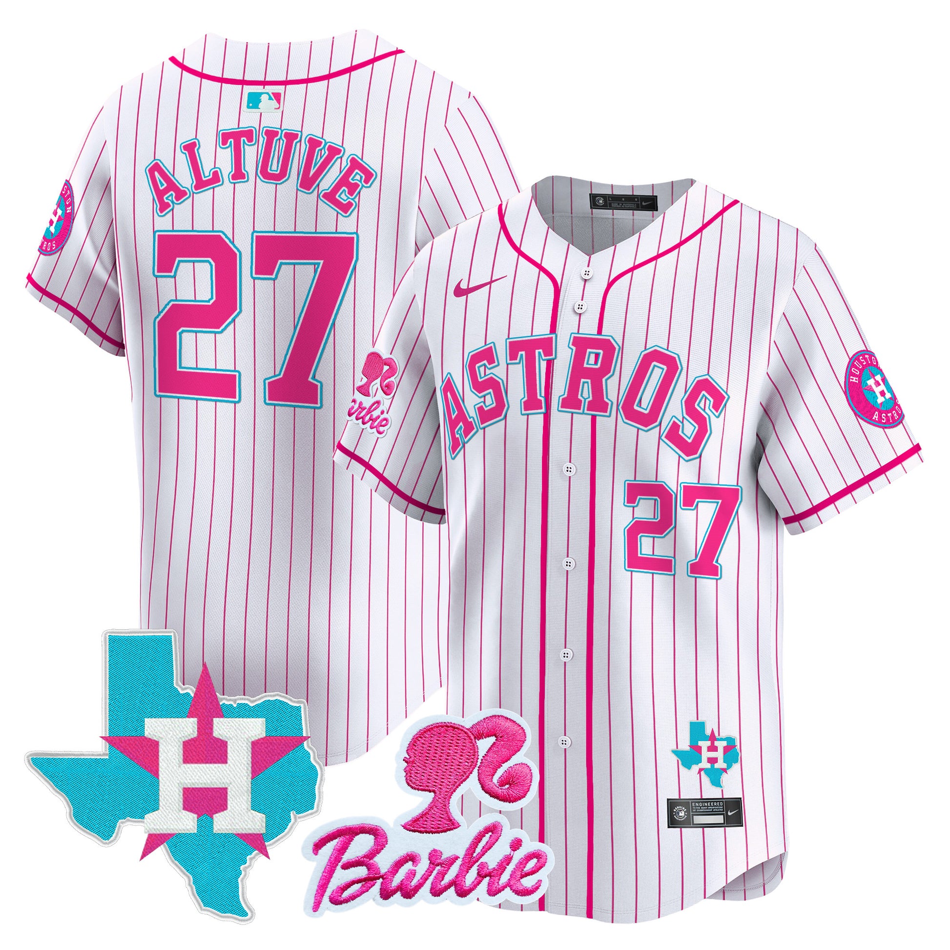 Unisex Astros Barbie Patch Vapor Premier Limited Jersey - All Stitched
