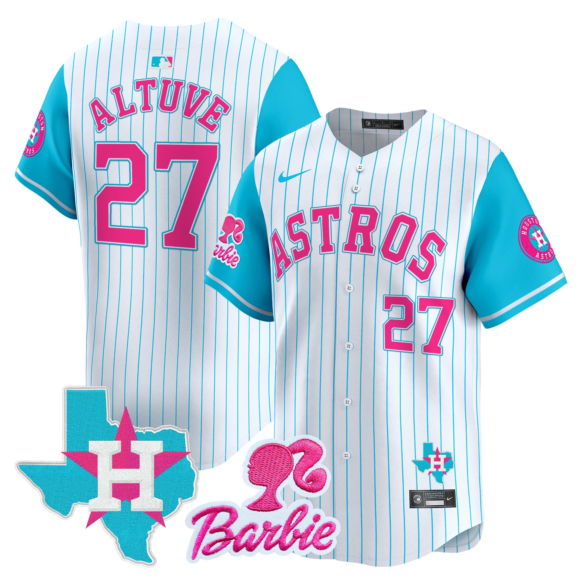 Unisex Astros Barbie Patch Vapor Premier Limited Jersey - All Stitched