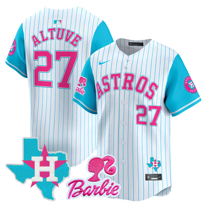 Unisex Astros Barbie Patch Vapor Premier Limited Jersey - All Stitched