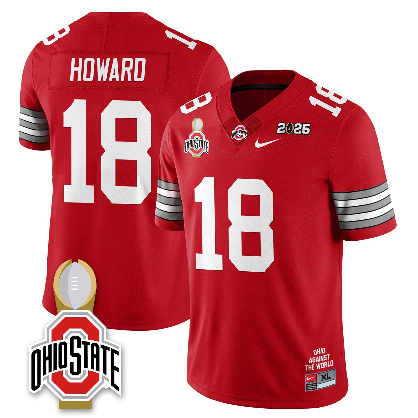 Men's Ohio State Buckeyes 2025 National Champions Jersey N10 - All Stitched