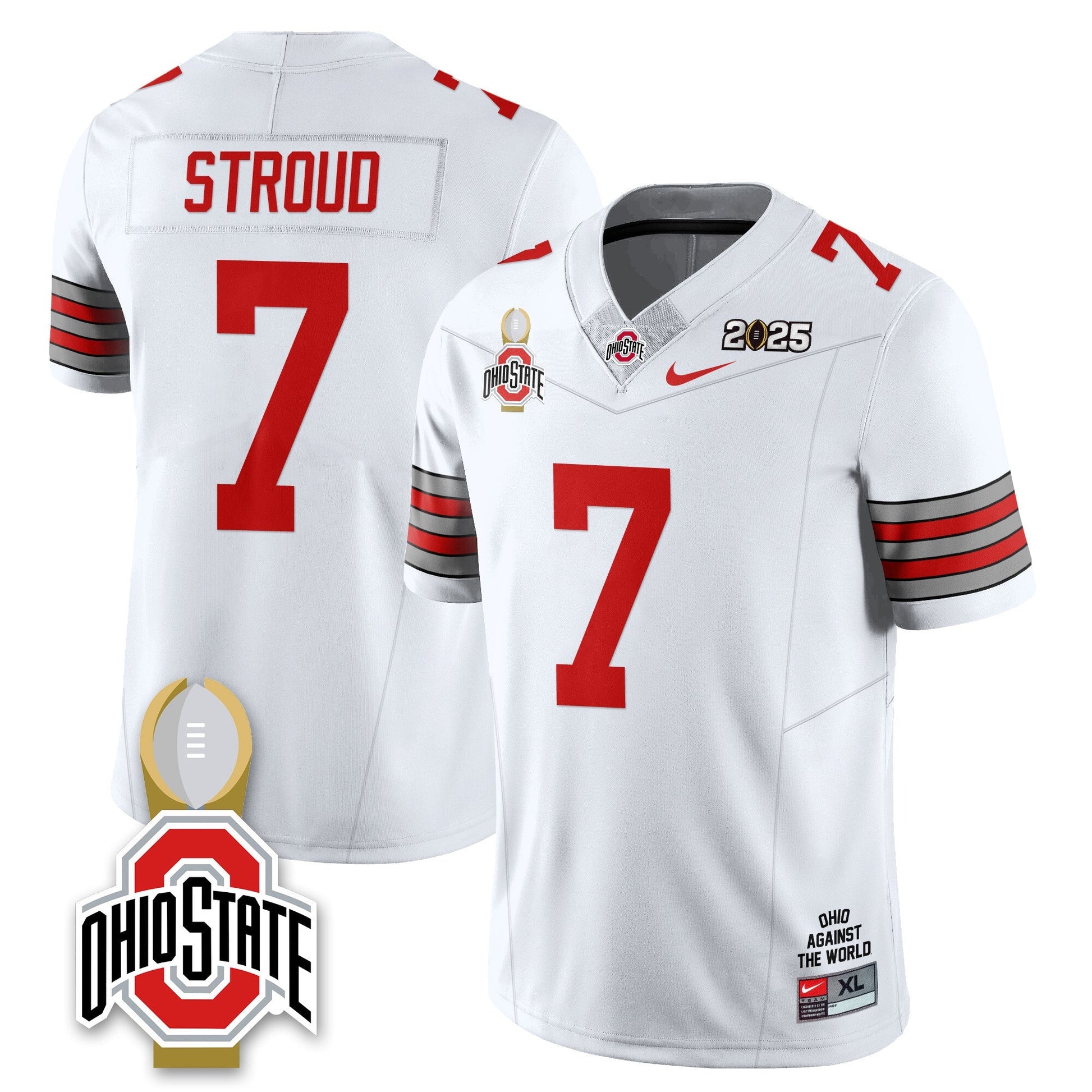 Men's Ohio State Buckeyes 2025 National Champions Jersey N10 - All Stitched