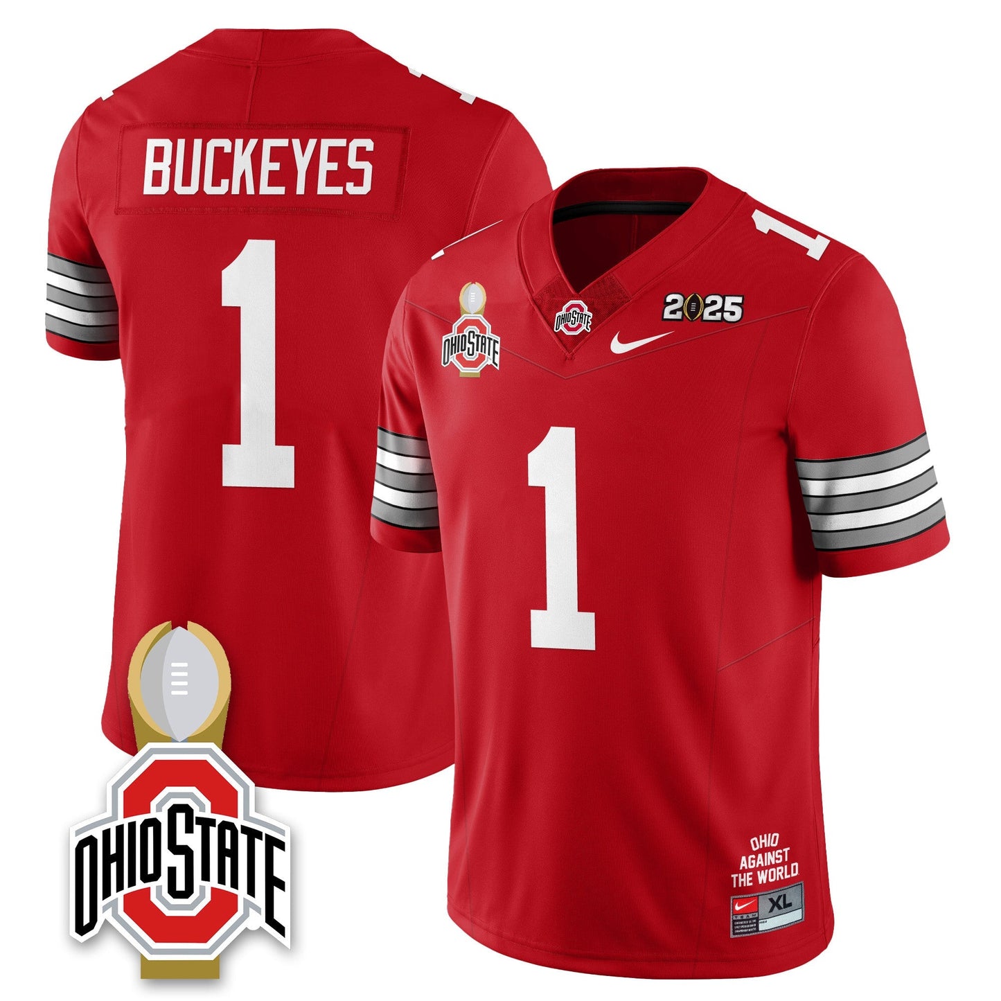 Men's Ohio State Buckeyes 2025 National Champions Jersey N10 - All Stitched