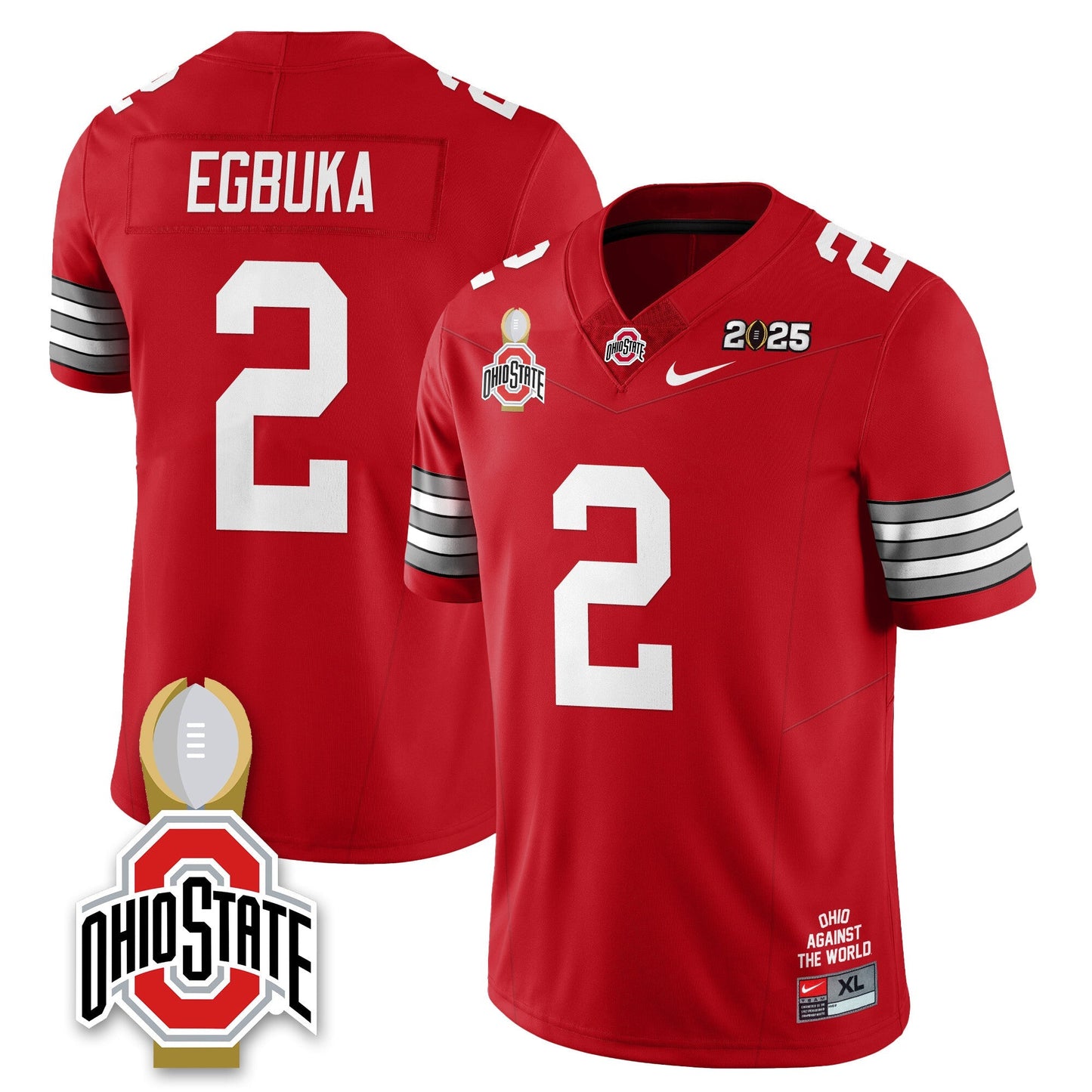 Men's Ohio State Buckeyes 2025 National Champions Jersey N10 - All Stitched
