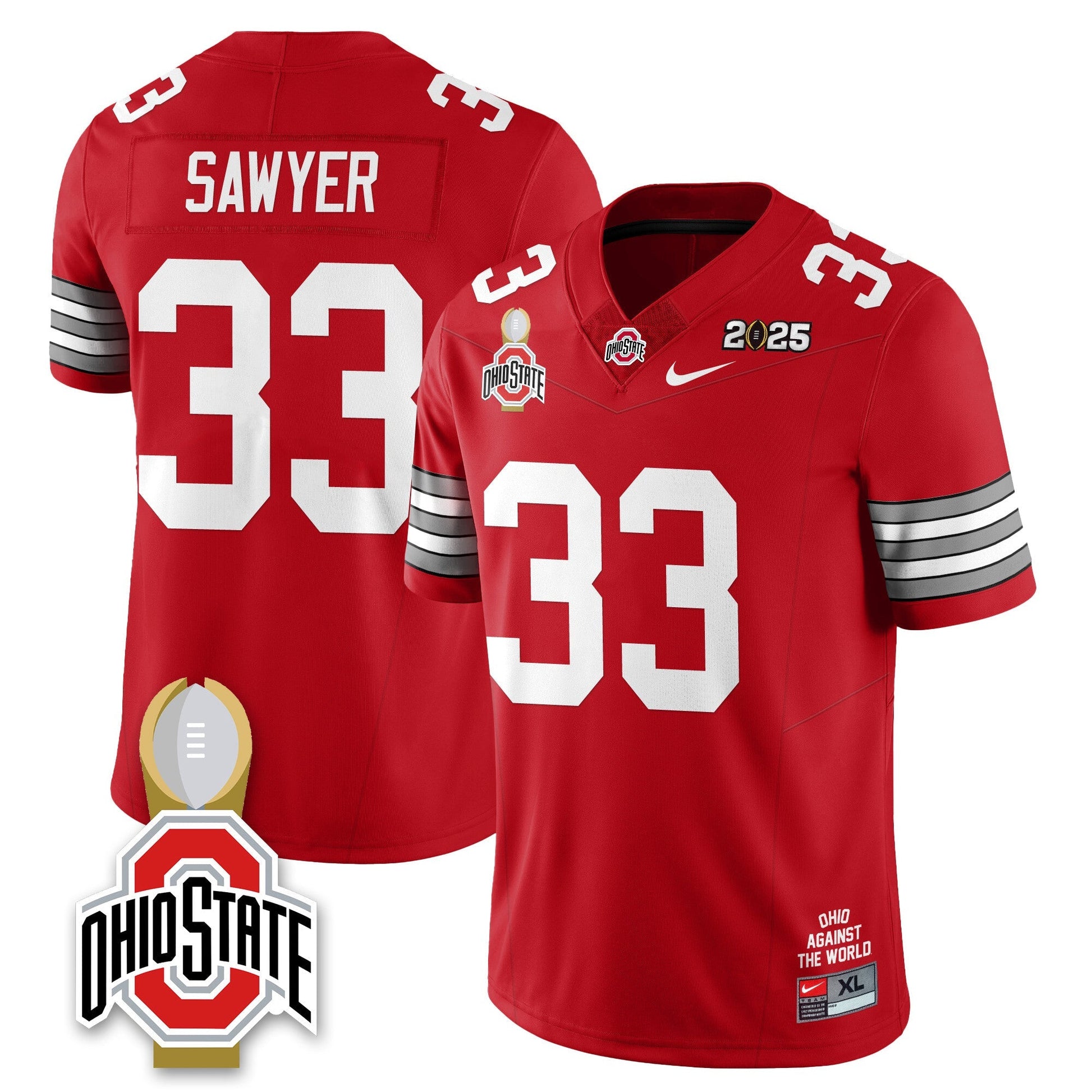 Men's Ohio State Buckeyes 2025 National Champions Jersey N10 - All Stitched