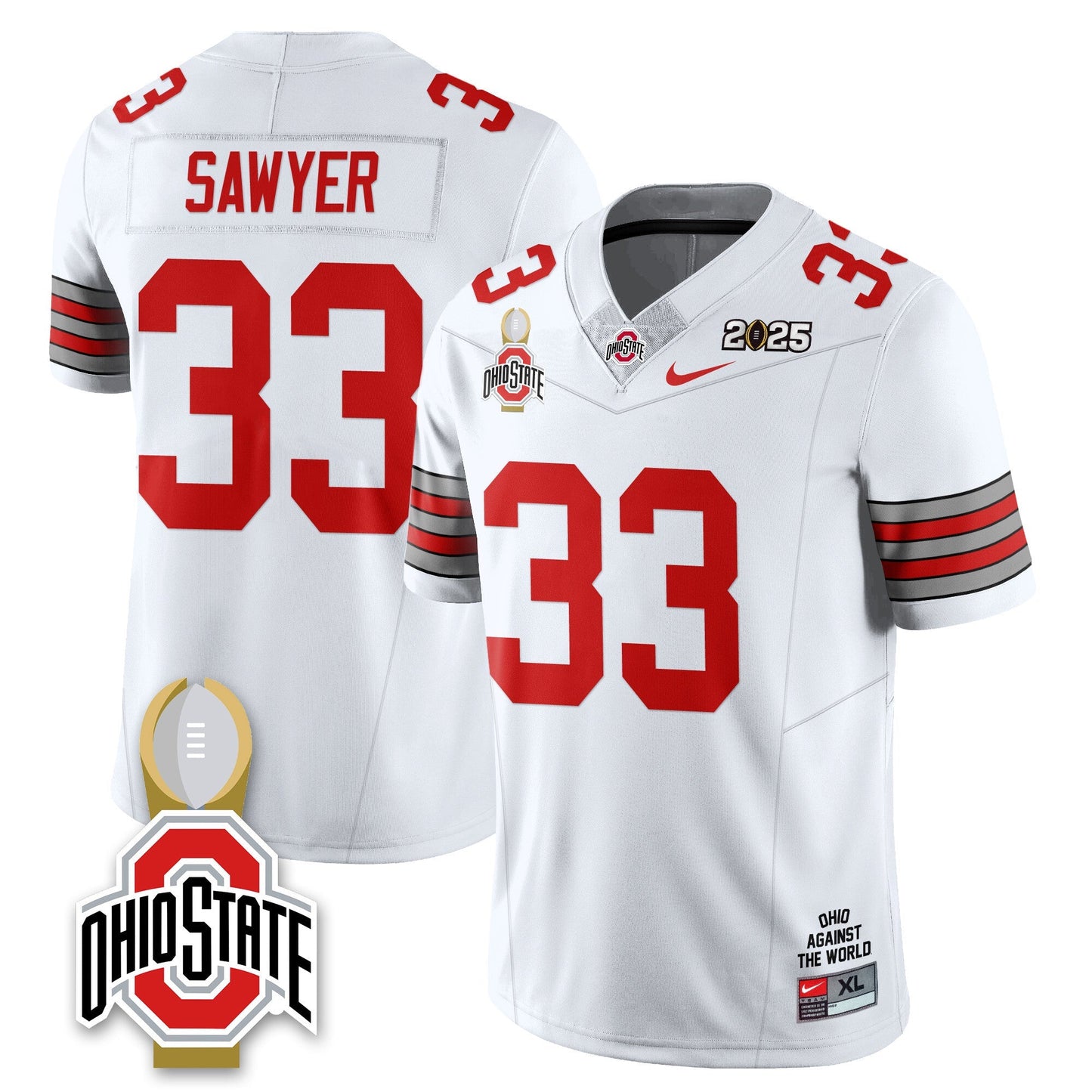 Men's Ohio State Buckeyes 2025 National Champions Jersey N10 - All Stitched