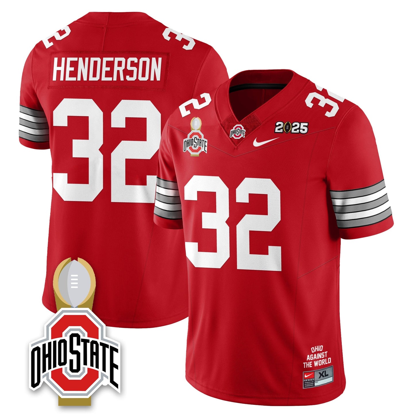 Men's Ohio State Buckeyes 2025 National Champions Jersey N10 - All Stitched