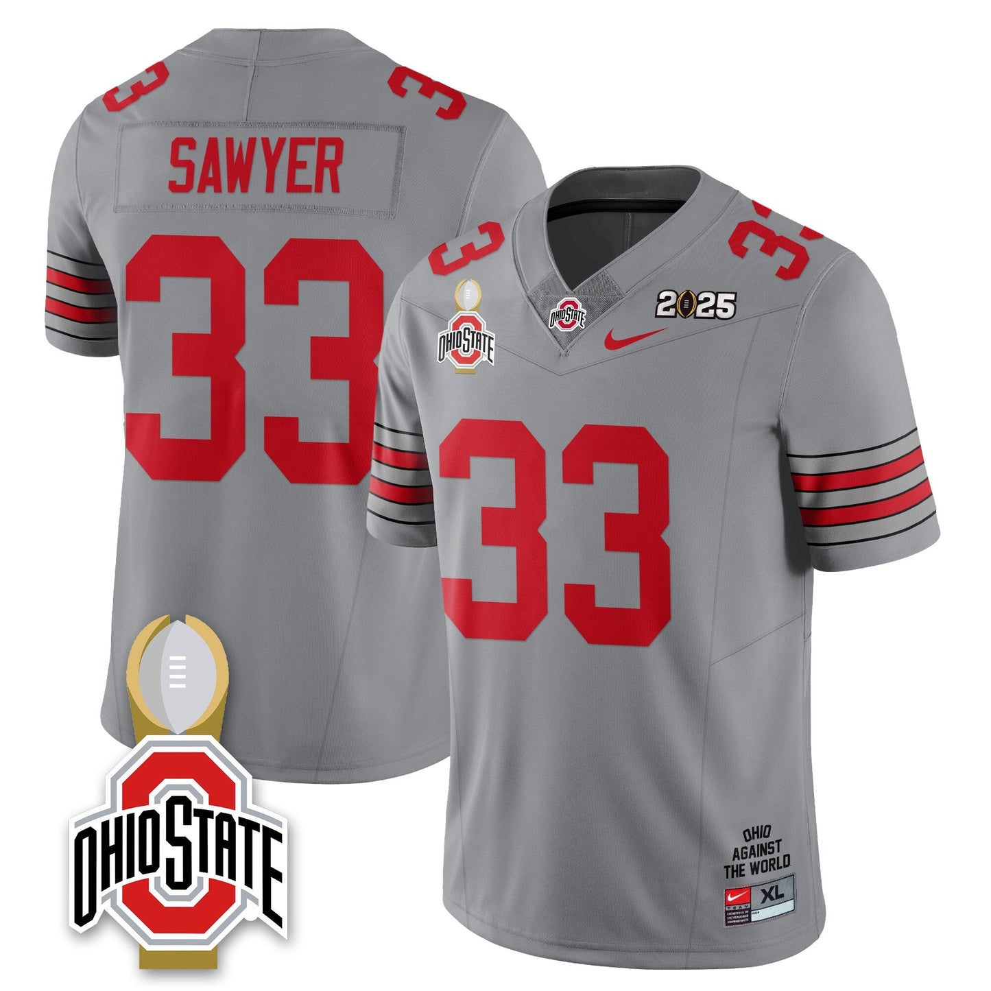 Men's Ohio State Buckeyes 2025 National Champions Jersey N10 - All Stitched