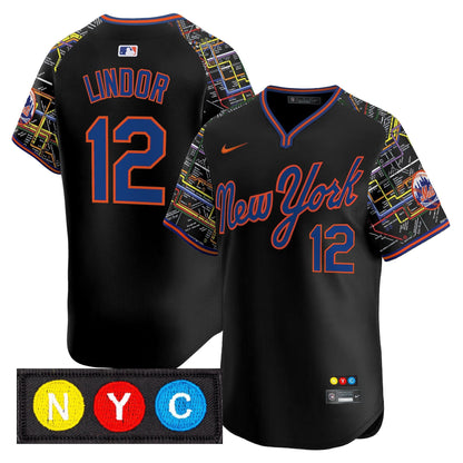 Men's New York Mets Subway Style Vapor Premier Limited Jersey - Stitched
