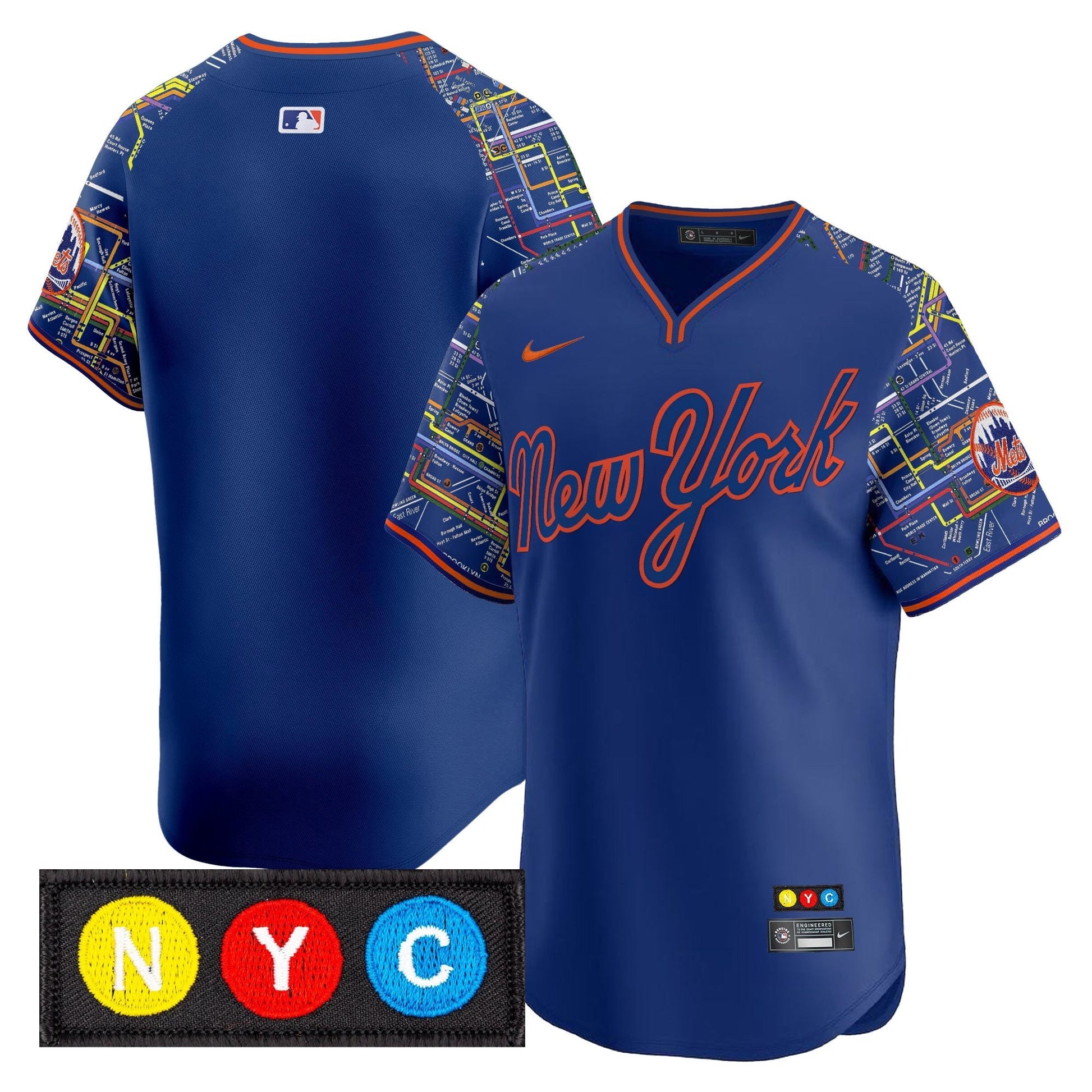 Men's New York Mets Subway Style Vapor Premier Limited Jersey - Stitched
