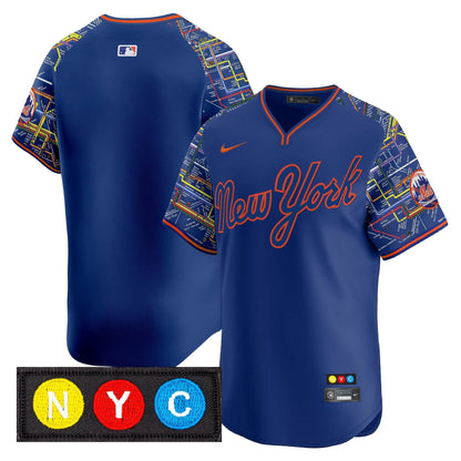 Men's New York Mets Subway Style Vapor Premier Limited Jersey - Stitched