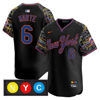 Men's New York Mets Subway Style Vapor Premier Limited Jersey - Stitched